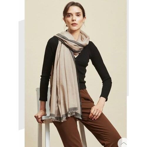 SCARFIGO New style 2021 fashion super soft thin lady merino wool cashmere blend scarves shawls