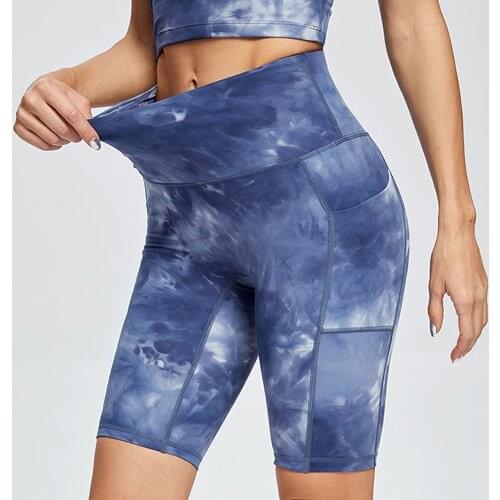 Seamless Tie Dye Yoga Shorts Women Fitness Gym Shorts Women High Waist Sports Shorts For Women Gym Yoga Pants Running Sportswear
