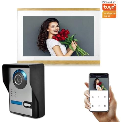 Tuya Smart Wired/WIFI 1080P AHD 10" Recording Monitor Video Door Phone Intercom for home IR Camera Remote Unlock