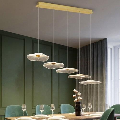 Modern LED staircase chandelier lighting Nordic dining room living room bedroom acrylic golden chandelier