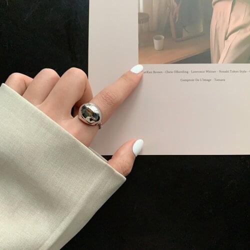 SRCOI 2020 Classic Metal Geometric Opening Adjustable Balls Ring Fashionable Gold Silver Color New Design Women Ring