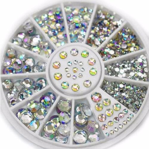 1Box Mixed AB Rhinestone For Needlework FlatBack Cabochon Scrapbook Decoration Craft DIY Embellishments Accessories
