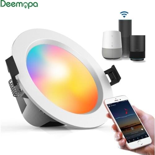 Smart LED Downlight 110-220V Dimming Round Spot Light 5W 9W RGB Color Changing Warm Cold light Bluetooth APP Control Smart Light
