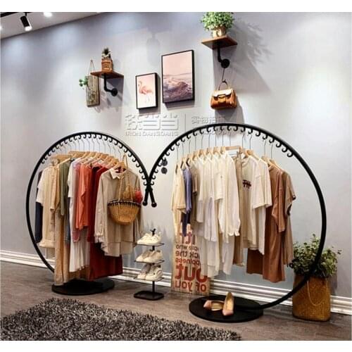 Womens clothing store rack display rack, hanging rack, Zhongdao rack, floor type clothing store rack display rack