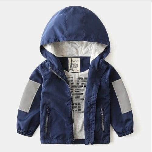 Spring 2-6Years Childrens Coat Thin Fashion Zipper Hooded Western Style Jacket For Boys Baby Windbreaker For Kids Clothes Tops