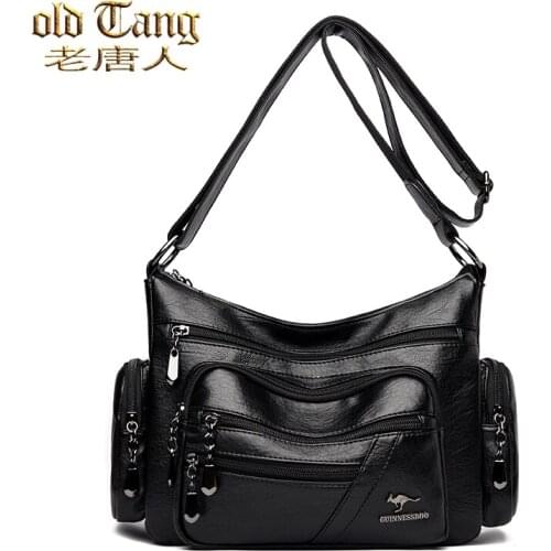 High Quality Soft Leather Crossbody Shoulder Bags for Women 2021 New Designer Casual Concise Solid Color Messenger Bag