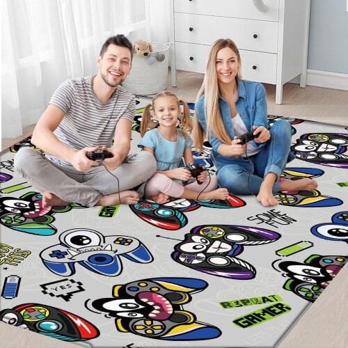 Good Quality Cartoon Kid Flannel Carpet Non-Slip Carpet For Living Room Study Mat Bedroom Area Decor Rugs Absorbent Washable