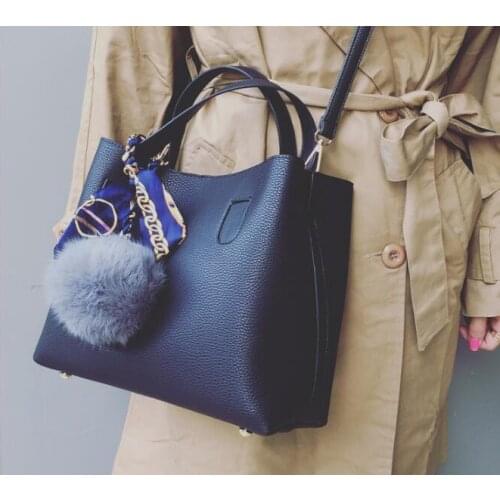 Fashion Soft PU Leather Women Handbag Two Pieces Female Shoulder Bag Girls Messenger bag Casual Women Bag