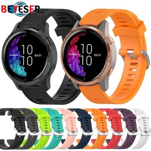 20mm Watch Strap For Garmin Venu Vivoactive 3 Silicone Wristband Strap For Garmin Forerunner 245 245M With Dustproof Plug