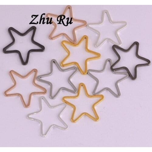 20pcs ZHU RU 18mm star Pentagram Lucky Star Starfish shape Charms for diy charms jewelry accessories necklace findings making