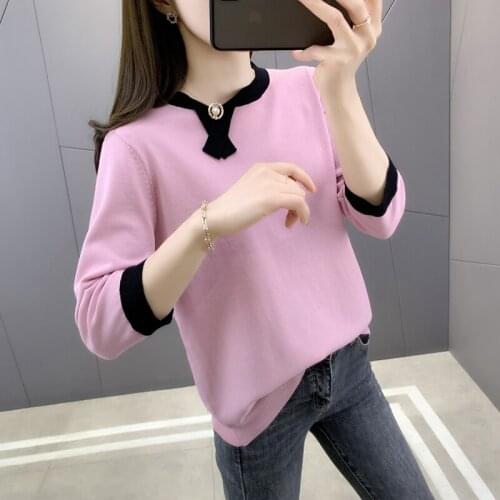 2021 Direct Selling 19839 (6 Rooms, 5 Rows, No.7 Middle) Real Shot Ice Hemp Color Matching Round Neck Middle Sleeve Knitting 46