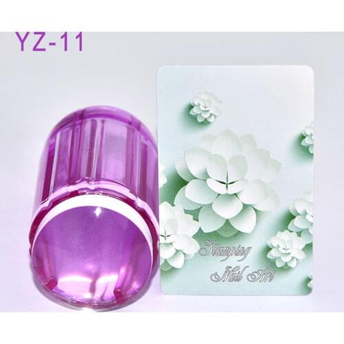3colors Pink/Purple/Blue 2.8cm Clear Jelly Silicone Nail Stamping Stamper Scraper Set Polish Template Stamp Manicure Tools
