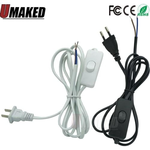 303 power wire with switches, black/ white color extend wire cable with switching