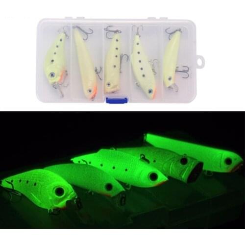 4Pcs/box Luminous Jigs Lure Fishing Shrimp Lure Bait Plastic 7.5cmVIB Noctilucent Squid Shrimp Jig Lures Pesca Carp Fishing