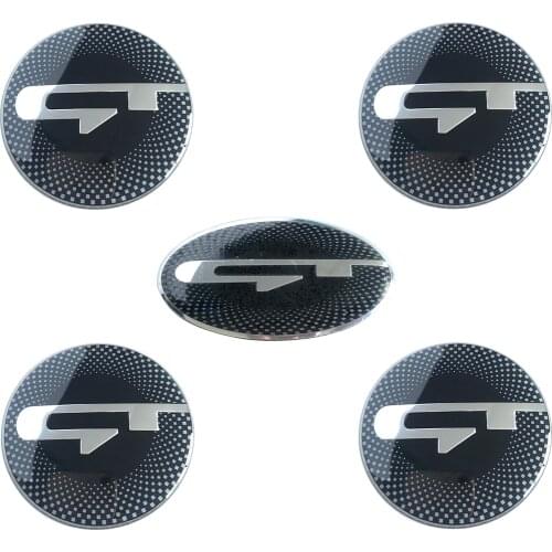 5pcs Stinger/GT Car Steering Wheel Center Cap Sticker Badge Emblem for kia