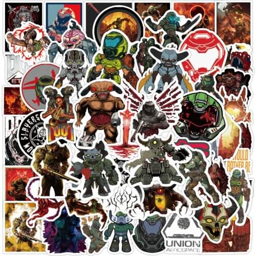 10 50PCS Shooting Game Doom Eternal Graffiti Stickers Waterproof Suitcase Notebook Skateboard Refrigerator Naklejki