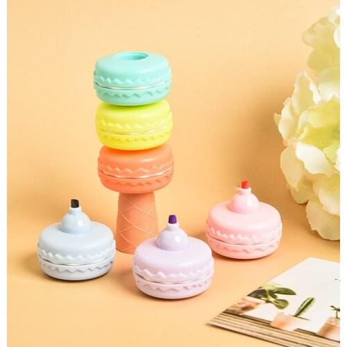 6 pcs/lot Creative Mini Macaron Highlighter Kawaii 6 colors Drawing Painting Art Marker Pen School supplies Stationery gift
