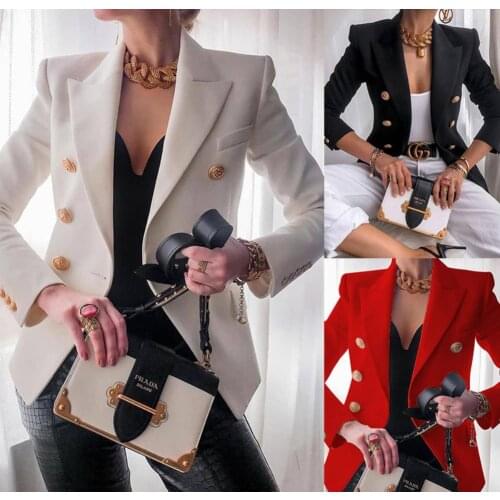 Women Autumn Winter Blazer Fashion Casual BusinessFormal Slim Long Sleeve Single Breasted Outwear Coat Meeting