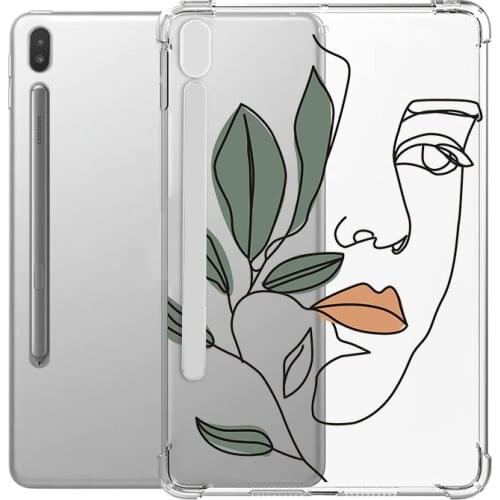 Tablet Funda For Samsung Galaxy Tab S6 T860 Shockproof Case Tab S6 SM-T860 SM-T865 10.5 inch Abstract Girl Painted Clear Cover