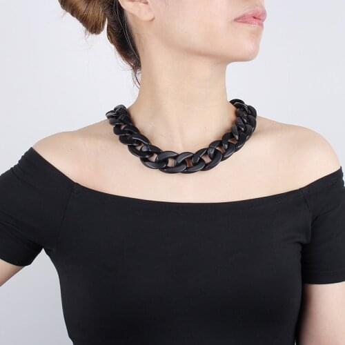 YD&YDBZ Black Wide Metal Choker Necklaces For Women Punk Style Chunky Chain Statement Necklace Luxurious Jewelry Accessories