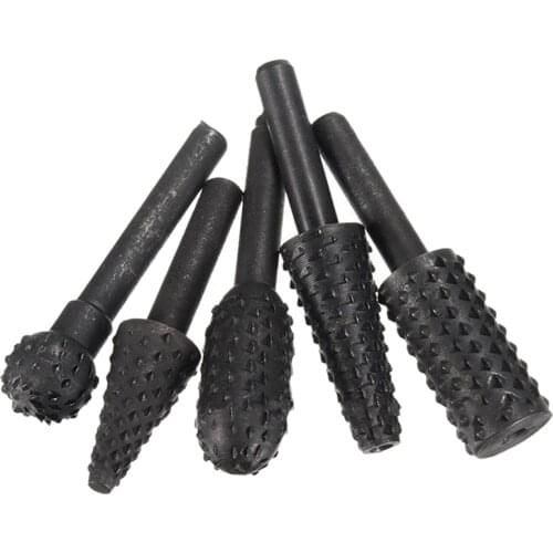 Hss Rotary Files Burr Drill Rotating Thorn Head 5pcs/set Polishing Accessories DIY Electric Grinding Head Woodworking Tools
