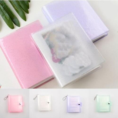 Jelly Color Photo Album for Mini Photo Sticker & Name Card 3 Inch Glitter Sequins Cute Business Card Bag Photo Holder Wholesale