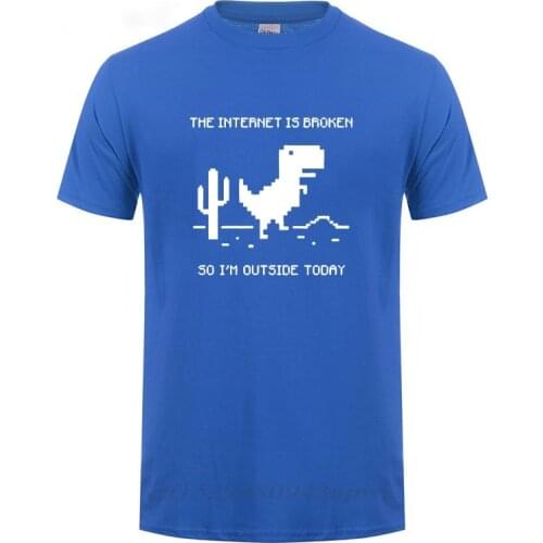 The Internet Is Broken Web Page Computer Dinosaur T-shirt Funny Birthday Gift For Men Boyfriend Husband Programmer Geek T Shirts