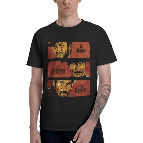 The Good The Bad And The Ugly T Shirt Men Short Sleeve 100% Cotton T-shirt Il buono brutto cattivo Tee Novelty Tshirts Gift