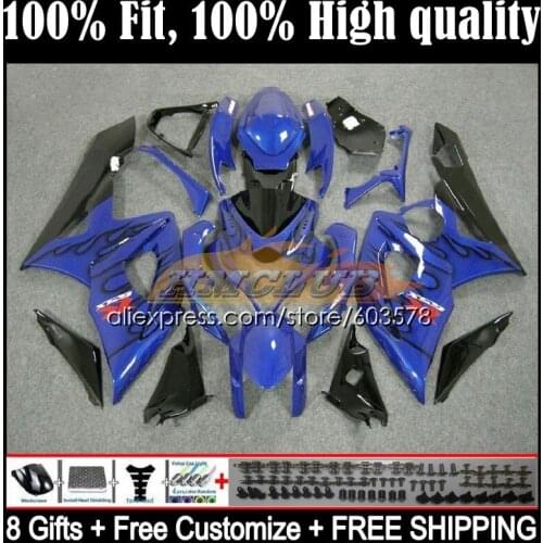 Injection For SUZUKI GSXR-1000 GSXR1000 GSX R1000 K5 12CL.28 GSX-R1000 05 06 GSXR 1000 1000CC CC 2005 2006 Fairing Blue&flames