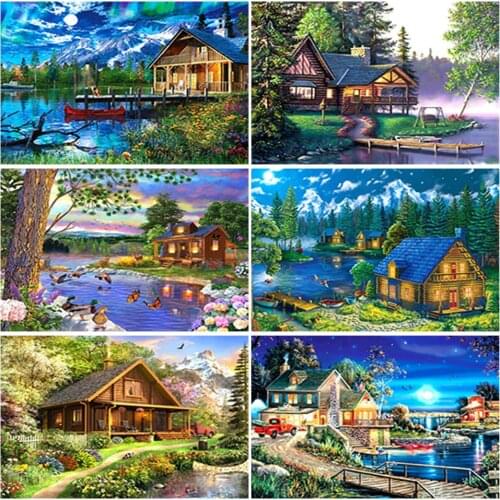 Full Square Diamond Painting Natural Scenery Picture Of Rhinestones Beads Embroidery Tree Flower Diamond Mosaic Full Layout Kits
