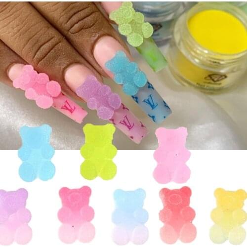 Kawaii Gummy Bear Nail Charm 20pcs/12x7mm Perfect for Nail Art NEON Gummy Bear Cabochons Gummy Bear~ Cabochons~ Kawaii ~20Colors