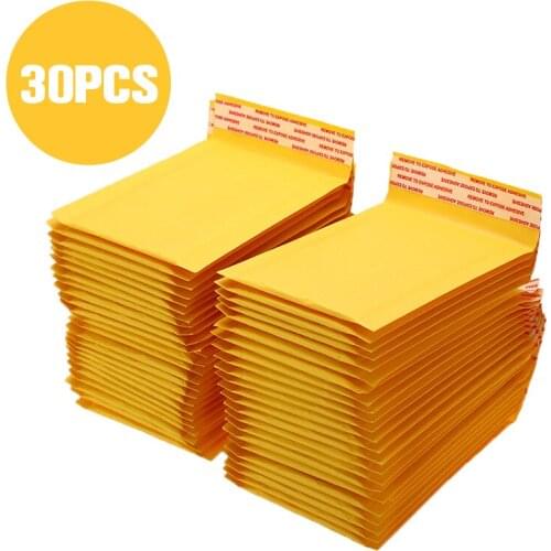 10/30/50Pcs/lot Yellow Kraft Paper Bubble Envelopes Bags Mailers Padded Shipping Envelope With Bubble Packaging Bags