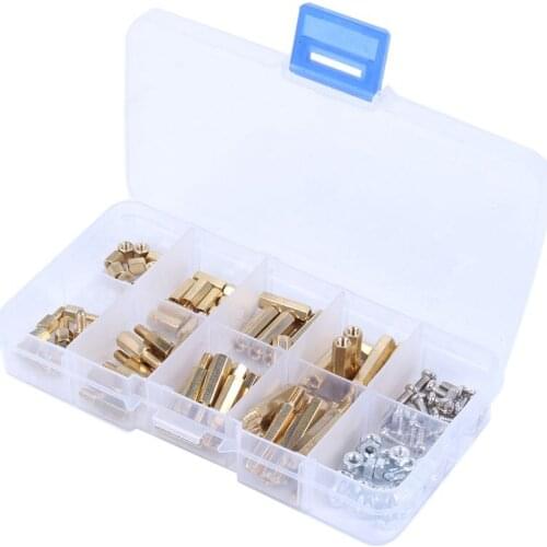 M3 Male-Female Hex Brass Standoff Bolt Screw Nut Motherboard Assortment Kit Mount 120Pcs