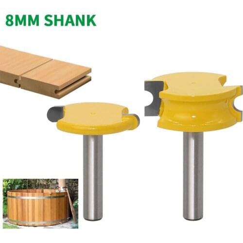 2PC/Set 8MM Shank Milling Cutter Wood Carving Canoe Flute and Bead Router Bit Set Woodworking Tungsten Cobalt Alloy Wood Tenon