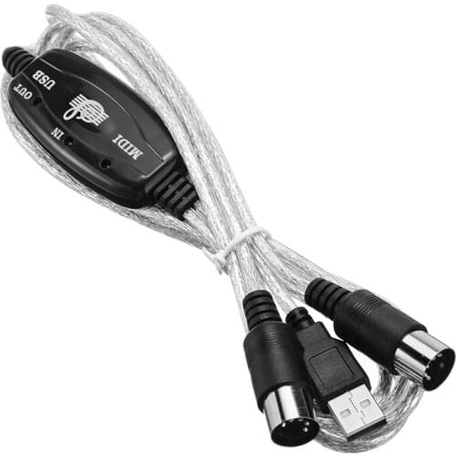 New Arrival USB IN-OUT MIDI Interface Cable Converter PC to Music Keyboard Adapter Cord 1.8M Audio Music USB Cable Accessories