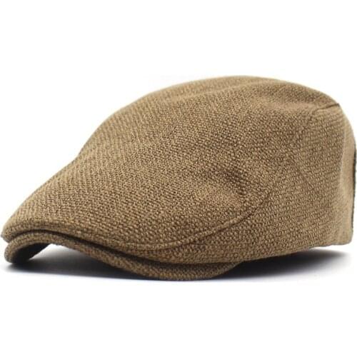 New artist Hat Cotton hemp Beret mens outdoor cap forward hat solid spring summer hat