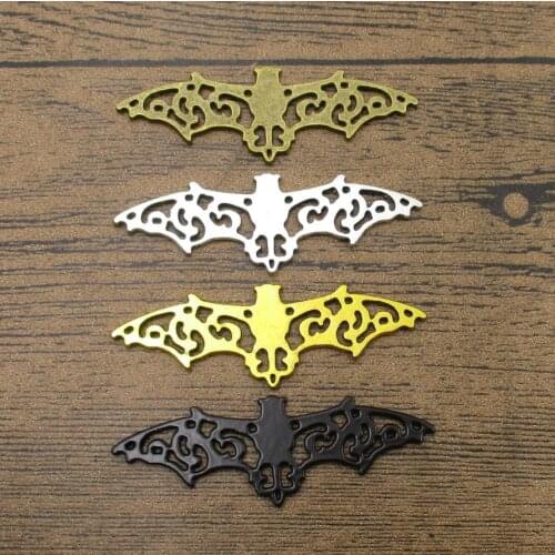 Big Wing Bat Charms 8PCS/Lot 56×19mm DIY Jewelry Findings Necklace Pendants Bracelets Charm 4 Colors Available-RS392