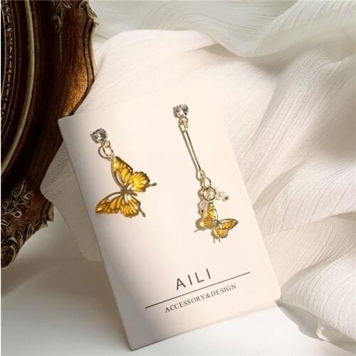 Style Restoring Ancient Ways Of Bowknot Earring Korea Asymmetric Crystal Fairy Maiden Stud Earrings Ear Clip