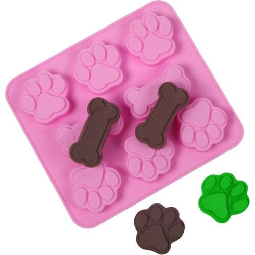 Silicone Mold Cat Paw Dog Footprint Feet Cake Chocolate Fondant Mould Ice Cream Cake Decoration Moulds DIY Kitchen Baking Tools