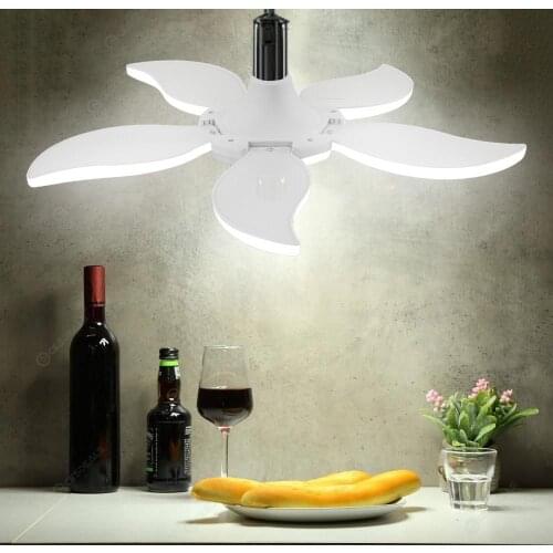 75W Folding Garage Lamp Five Leaf Folding Mango Lamp High Brightness Constant Current with Bulb Cold White Color Temperature