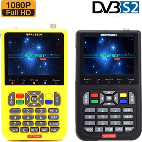 IBRAVEBOX V8 Finder Satellite Finder H.264 1080P Full HD DVB -S2 Digital FTA 3.5" LCD Built-in 3000mAh Battery Sat Finder Meter