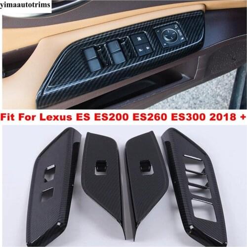 Inner Door Handle Holder Window Lift Button Switch Decoration Panel Cover Trim Fit For Lexus ES ES200 ES260 ES300 2018 - 2021