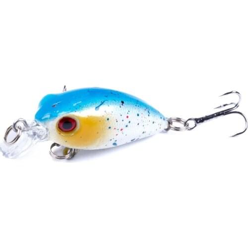 YUZI 40mm 2.5g Hard Bait Minnow Fishing Lures Bass Crankbait Wobblers Artificial Baits for pike Swimbait 12# Hooks