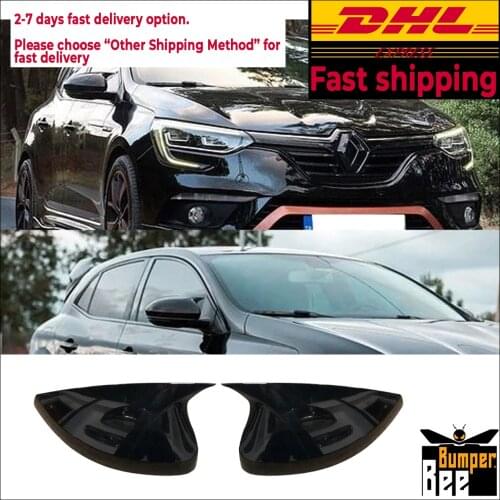 Mirror Cover for Renault Megane 4 2016 2017 2018 2019 2020 Accessory Bright Black BATMAN Case CAR Shield