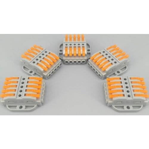 10Pcs KV223 5Pin Docking Fast Universal Compact Connectors Wiring Conductor Push-in Terminal Block LED Connector