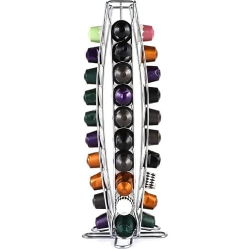 40 Cups Nespresso Coffee Pods Holder Rotating Rack Coffee Capsule Stand Dolce Gusto Capsules Storage Shelve JU32503