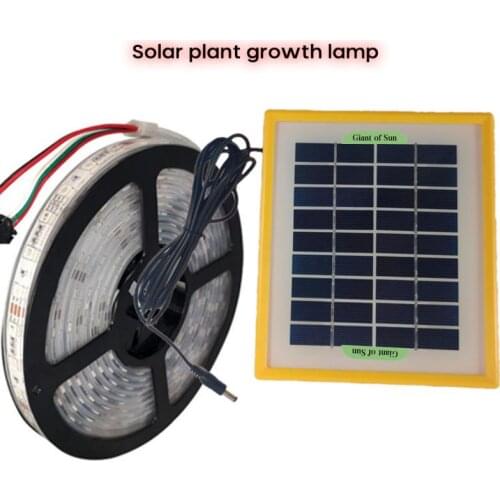 5M LED Grow Light Strip Full Spectrum UV Lamps For Plants Waterproof Phyto Tape With Solar Panels For Greenhouse Grow Tent