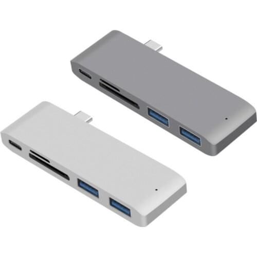 5-in-1 USB C Hub for Macbook Hub Converter USB-C To HDMI-Compatible Splitter Type-C Docking Station SD TF Card Reader