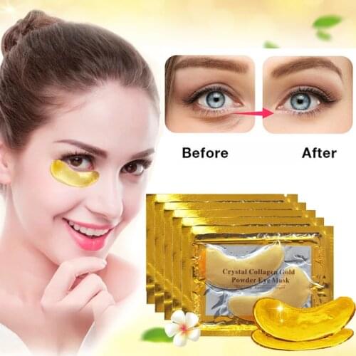 50pcs Beauty Gold Crystal Collagen Patches For Eye Moisture Anti-Aging Dark Circles Eye Mask Korean Skin Care