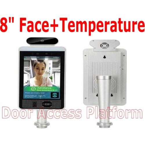 8" TTFT LCD screen Face Machine Desktop Base Facial Recognization+ Temperature checking automatical access controller system